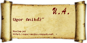 Ugor Anikó névjegykártya